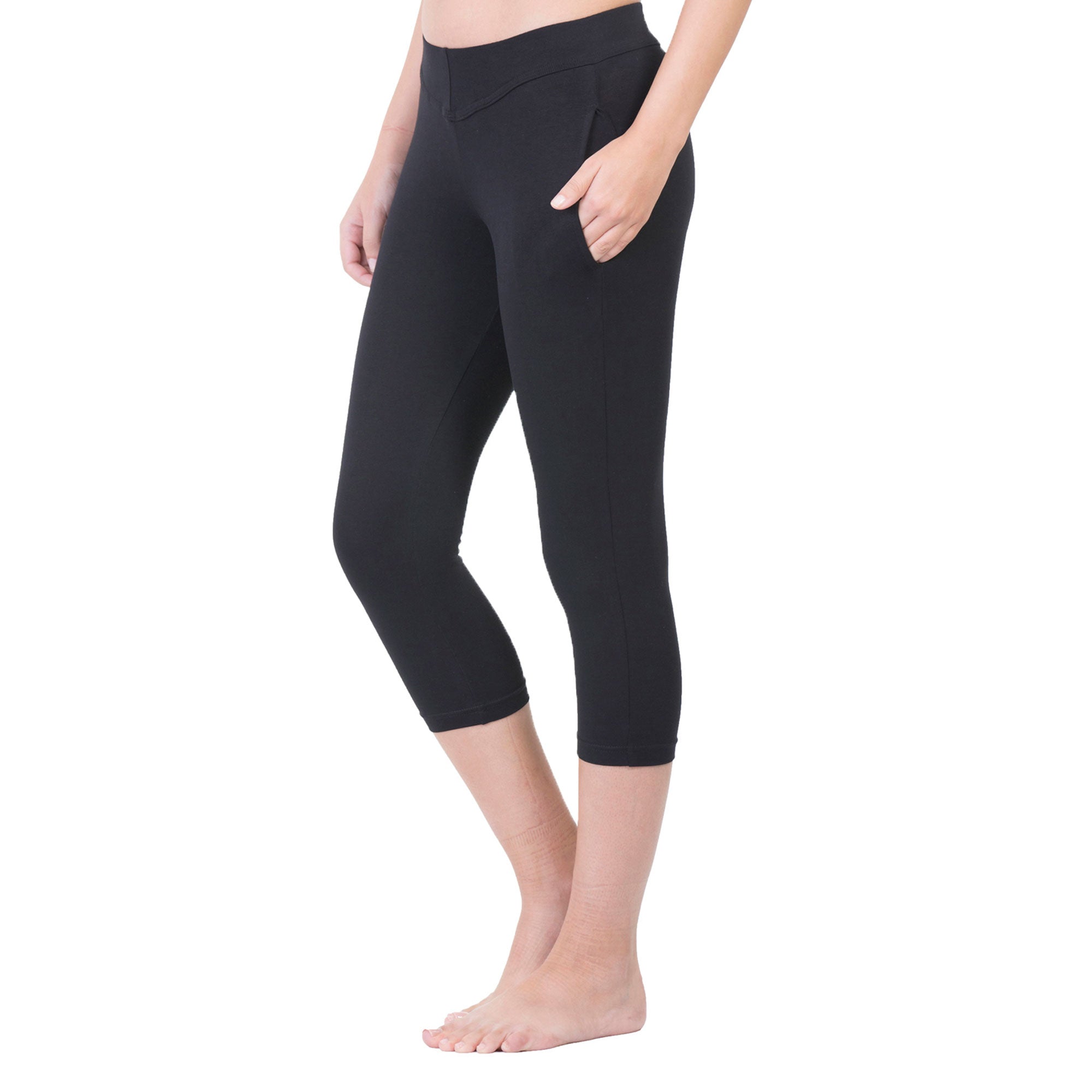 spants Women's Regular Fit Plain 3/4th Capri Pants