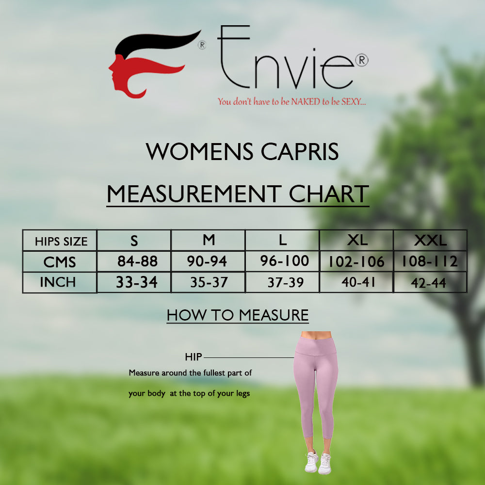 ENVIE Women Cotton Capris, Yoga 3/4 Pant