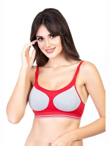 ENVIE Women's Molded Cotton Sports Bra/Full Coverage, Non-Padded,  Non-Wired, T-Shirt Type Bra/Workout/Yoga Ladies Inner Wear Daily Use Sports  Bra 