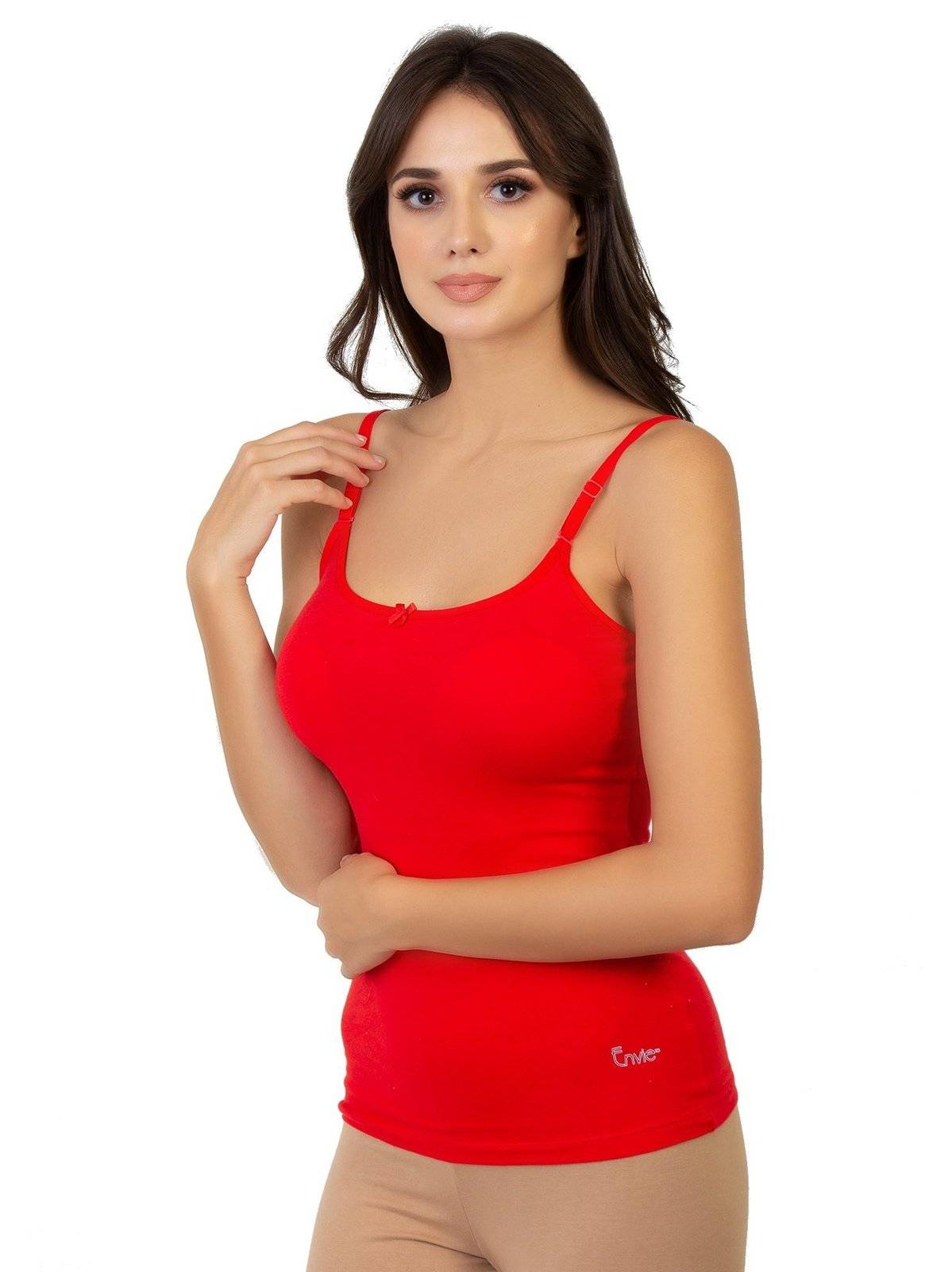 Red Rose Women's Regular Sleeveless Cotton Camisole Slip