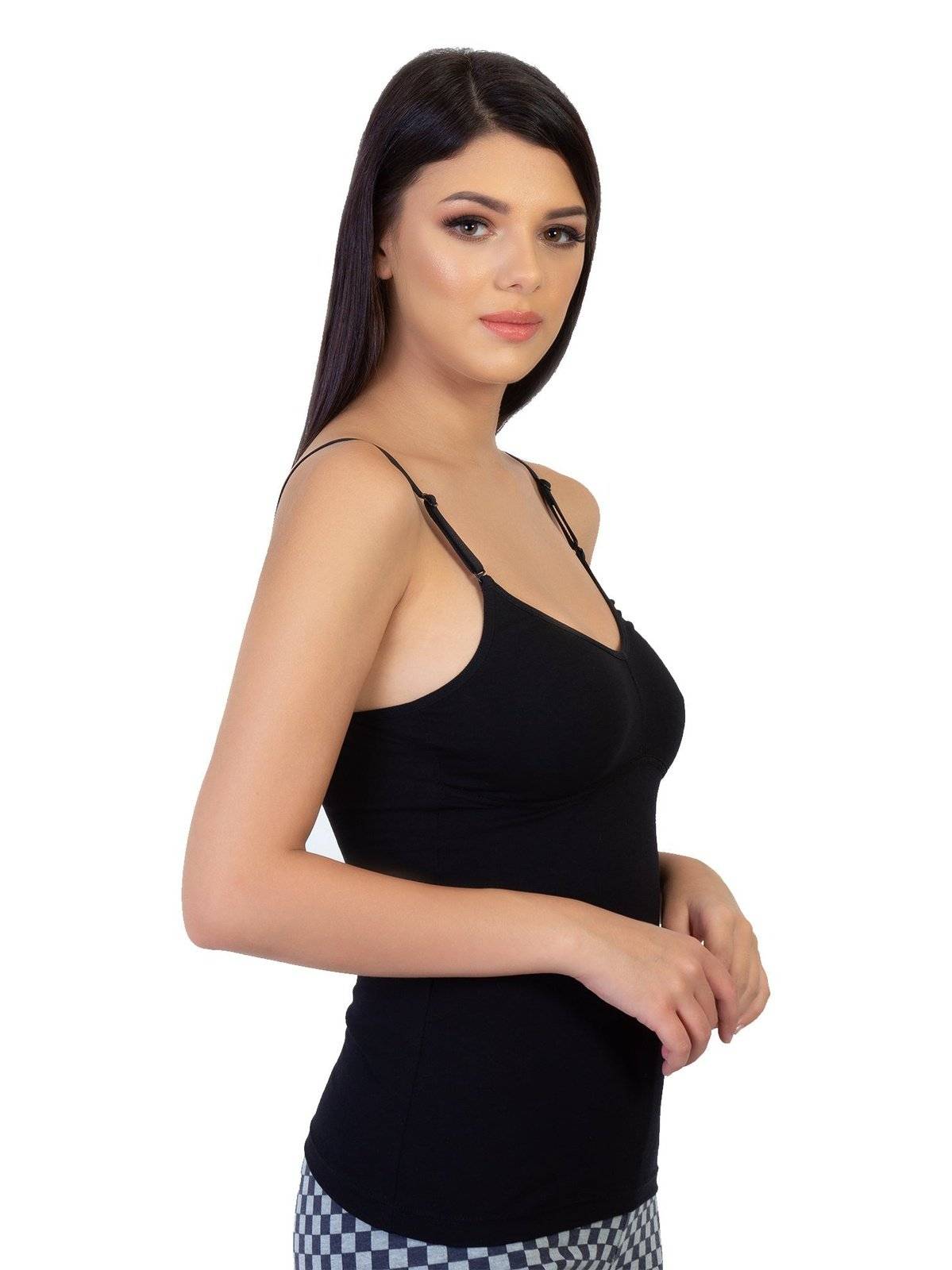 Women's Molded Cotton Camisole Girls Sweetheart Neck Slip with Adjustable  Strap/Ladies Stylish Casual Cami Tank