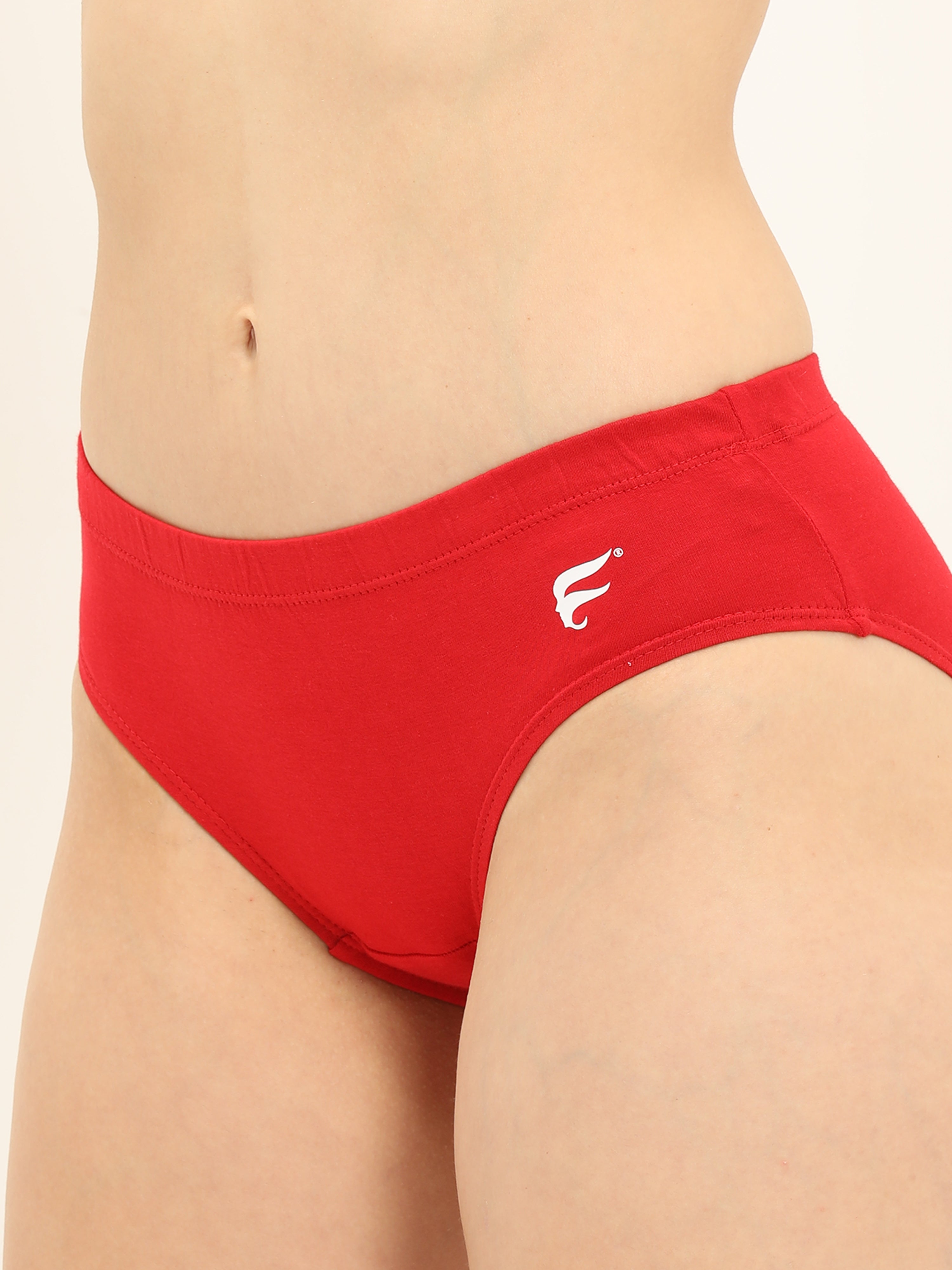 Envie Brief, Low rise panty (Pack of 3) Combo Red, Sapphire, Grey melange