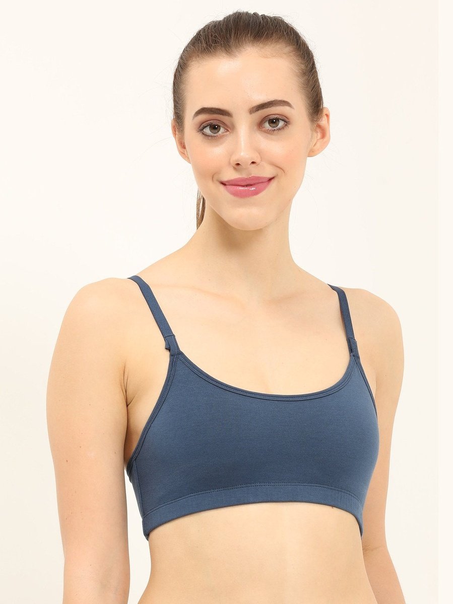 Pure Cotton Sports Bras For Girls Non Padded Bras-Slip On Teenage