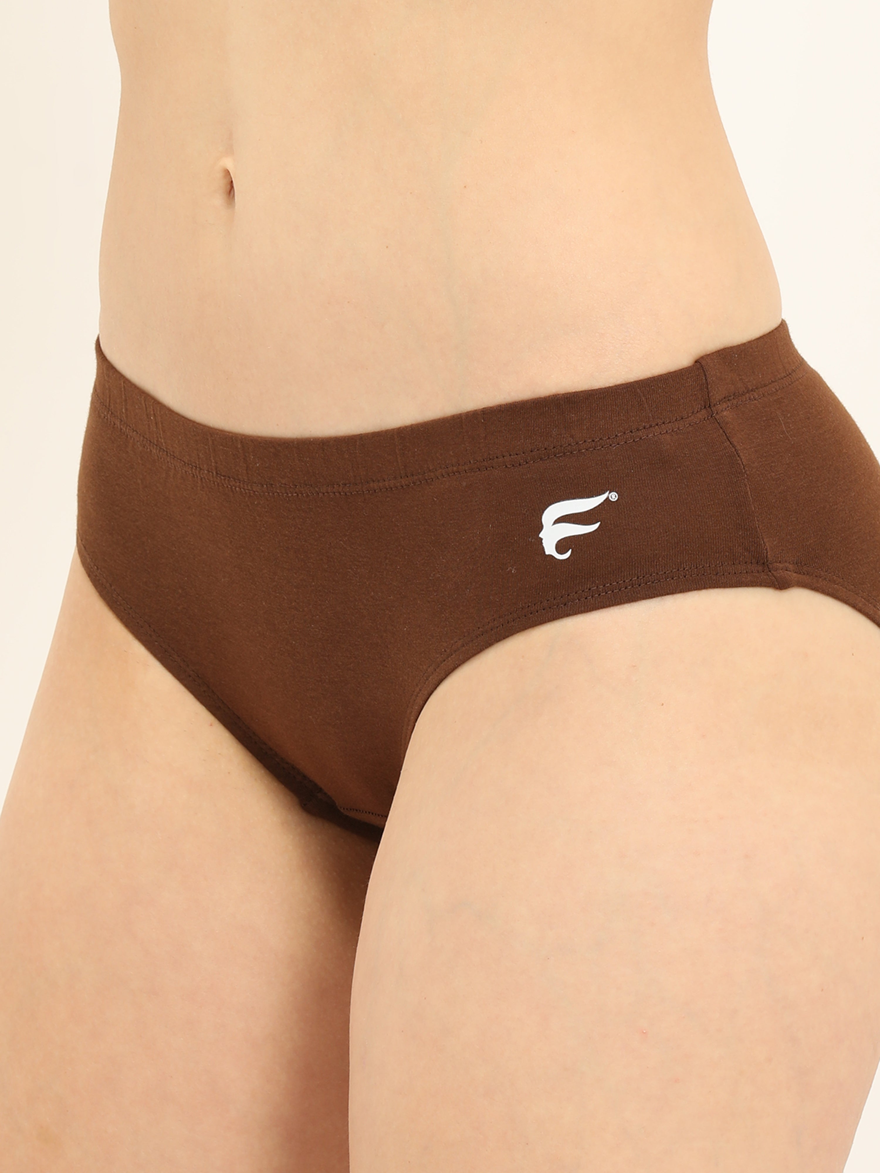 Envie Brief, Low rise panty (Pack of 3) Combo Blue curaco, Brown, Black