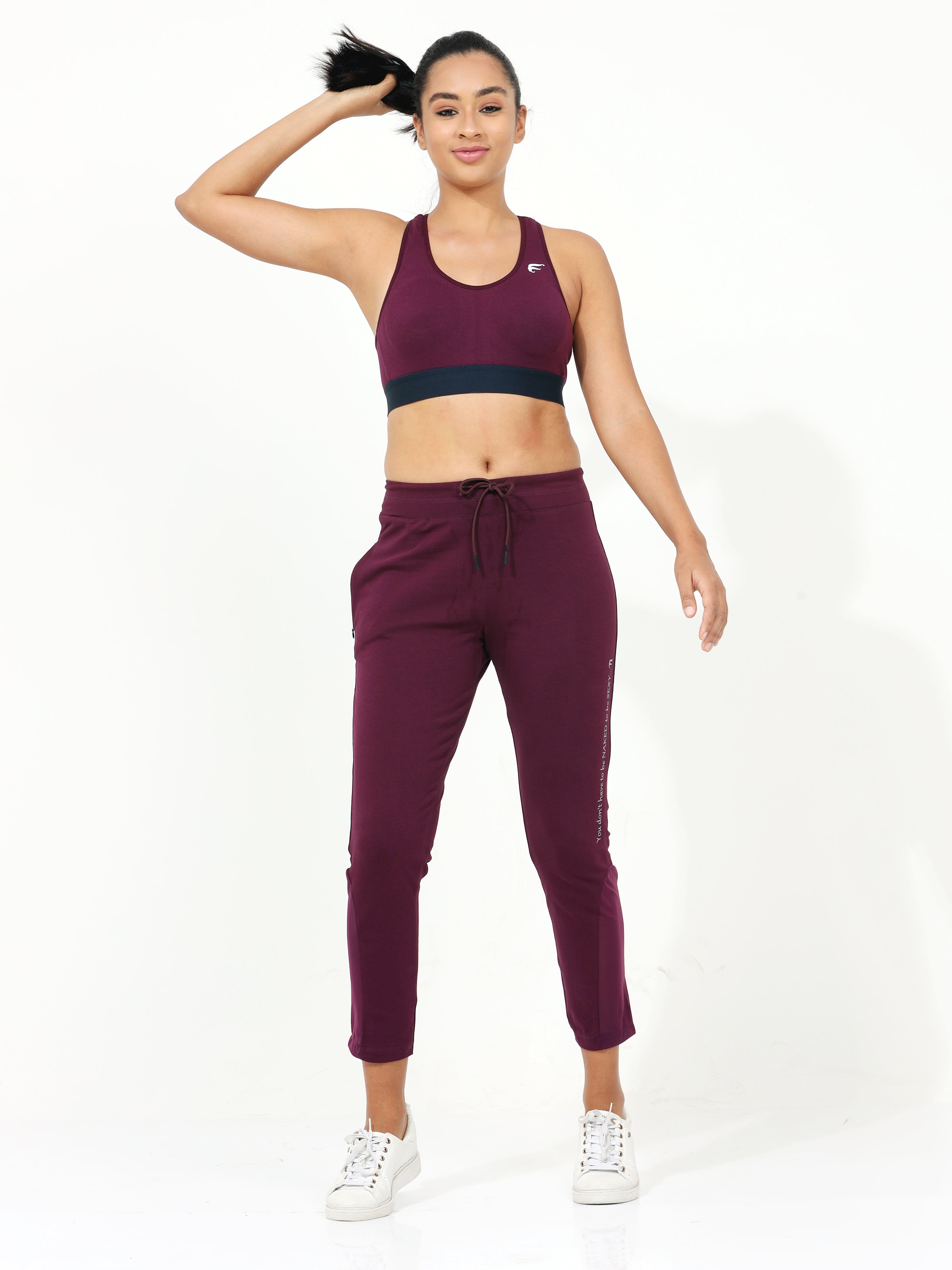 Buy Solid Co-ord Sets: Burgundy T-shirt & Sweatpants Online in India  -Beyoung