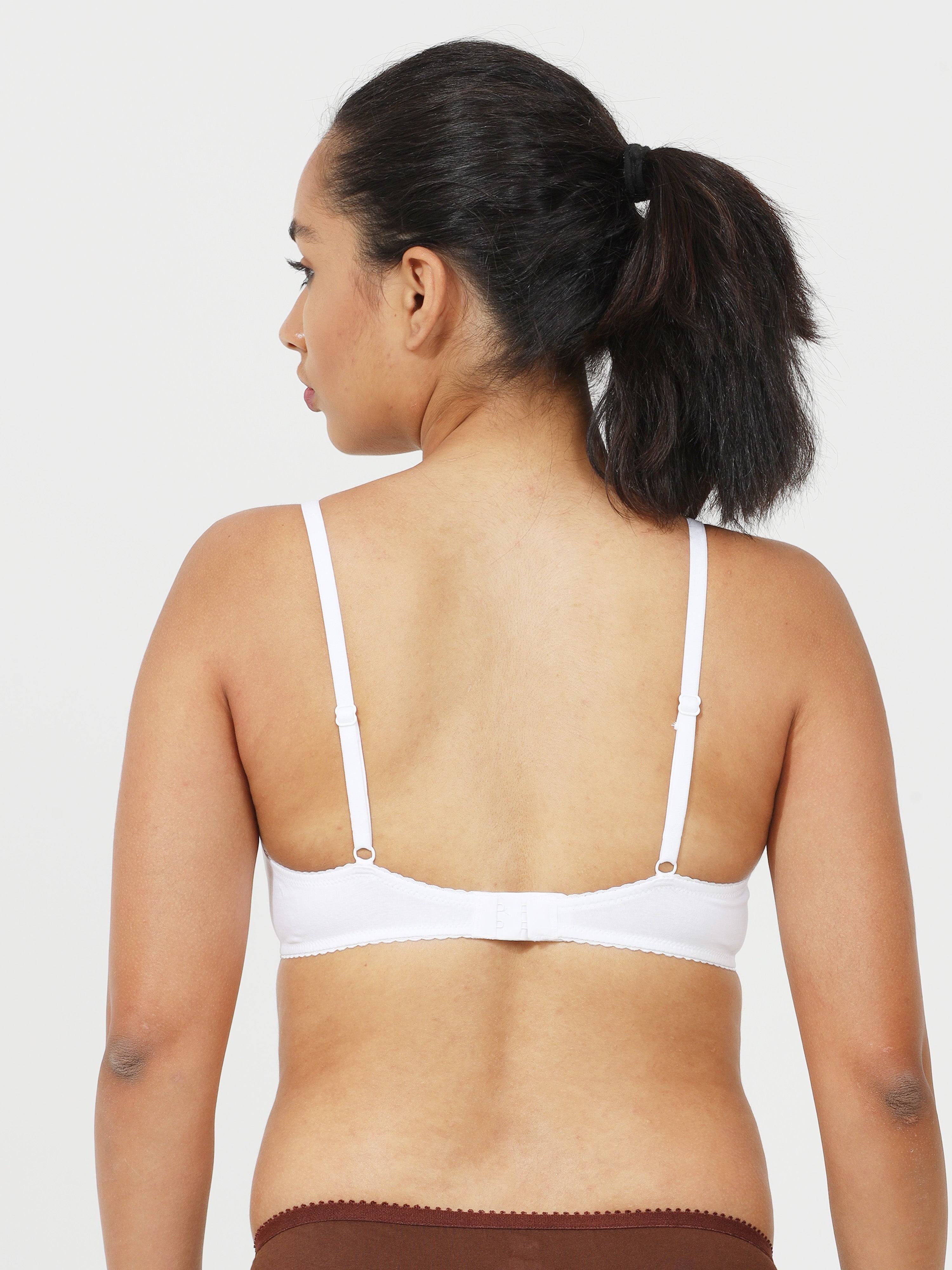 Non-padded, double layered cups for support and nipple coverage Bra